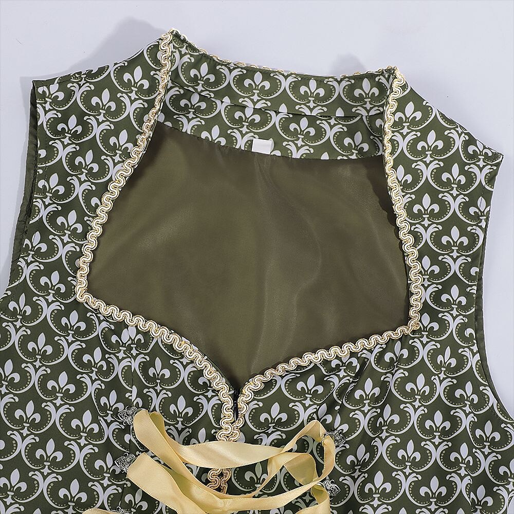 Embroidered dirndl dress in green – Oktoberfest | Elegant traditional dress with apron 4