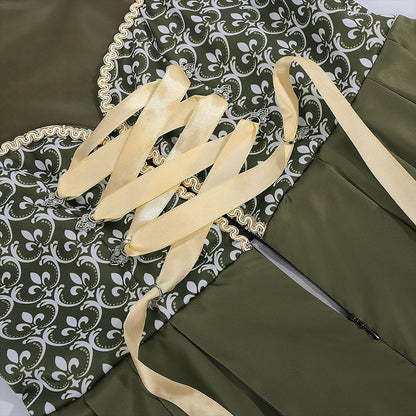 Embroidered dirndl dress in green – Oktoberfest | Elegant traditional dress with apron 8