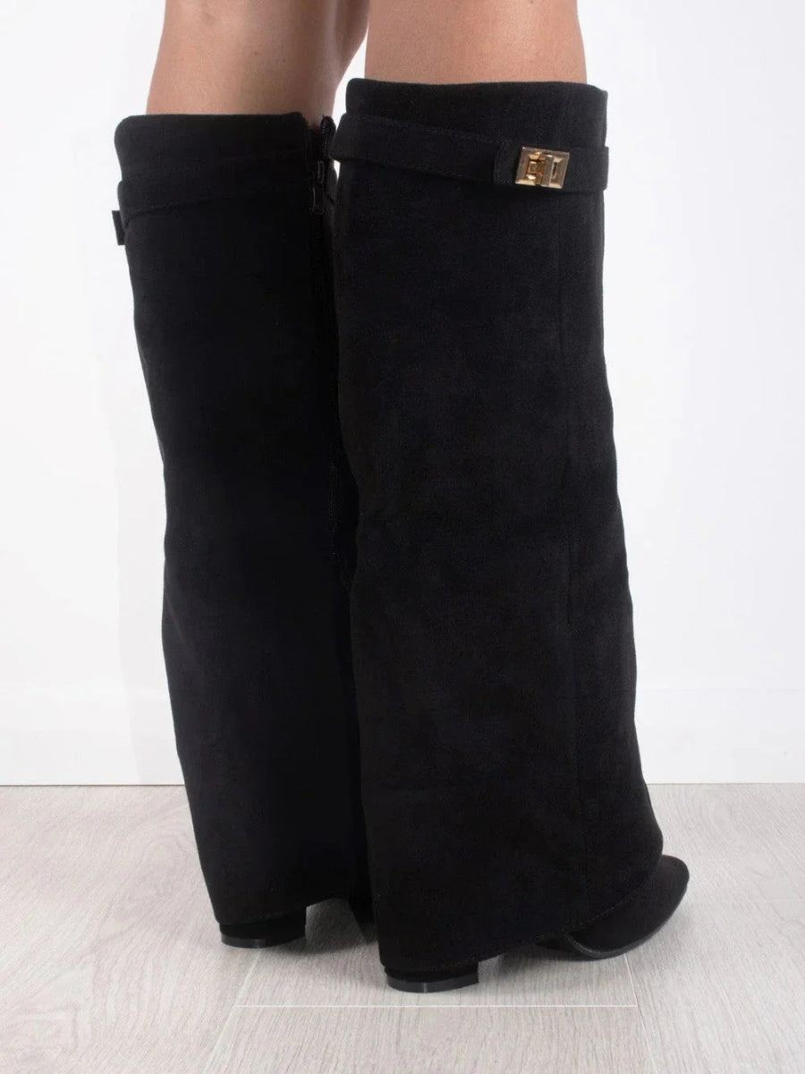 Emily | Elegant Black Knee High Boots for Women 5