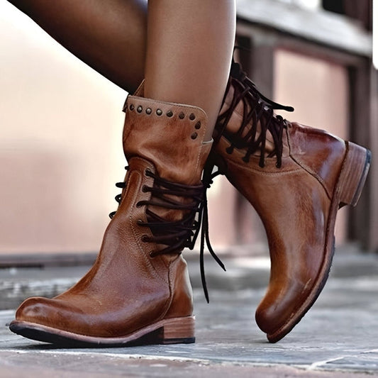 Emily | Stylish Rugged Mid Calf Boots for Women 0