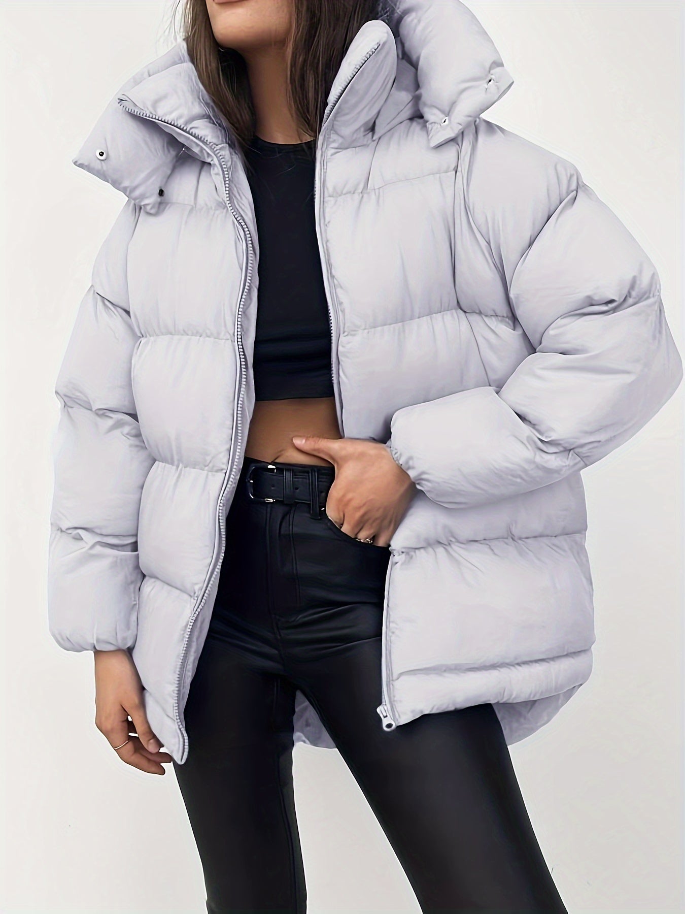 Emma | Cozy Short Black Puffer Jacket for Women 4