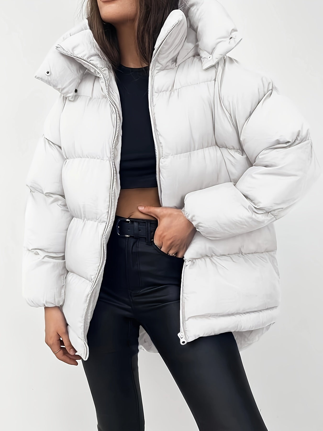 Emma | Cozy Short Black Puffer Jacket for Women 5