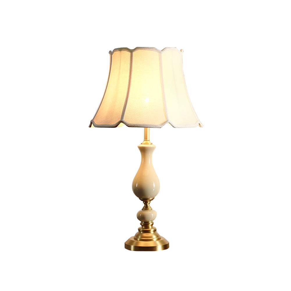 LuxeCraft – Elegant Ceramic and Brass Table Lamp