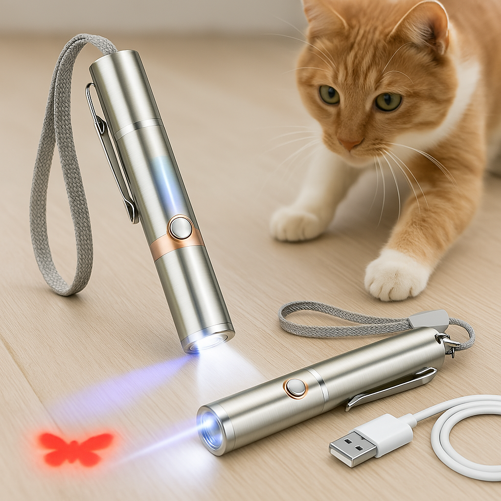 FelineBeam | Interactive Rechargeable Stainless Steel Cat Laser Toy 0