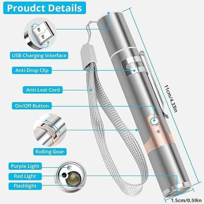 FelineBeam | Interactive Rechargeable Stainless Steel Cat Laser Toy 6