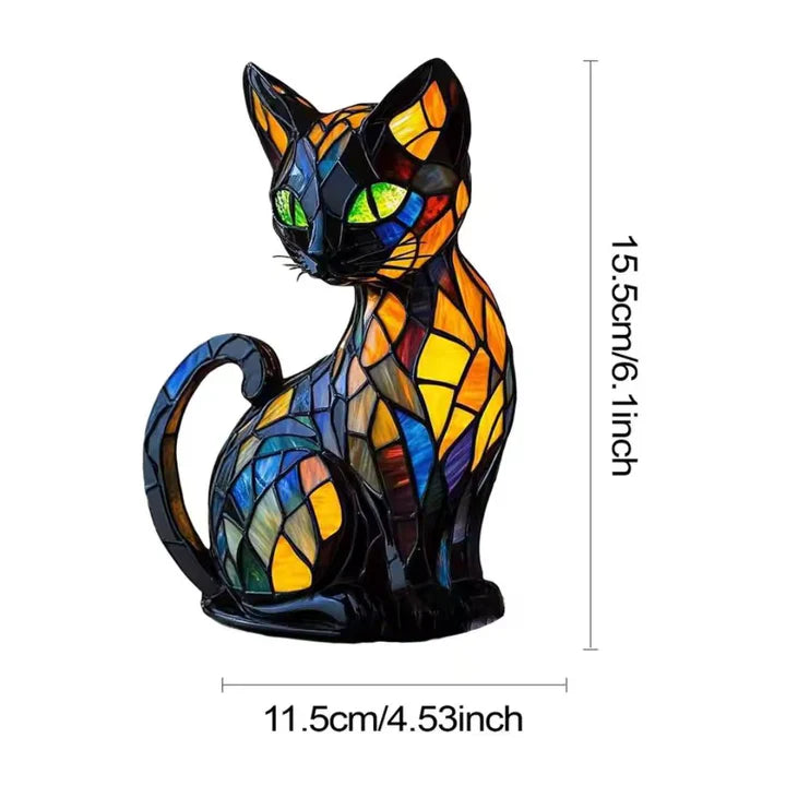 FelineGlow | Charming Artistic Stained Glass Table Lamp for Bedroom or Living Room 6