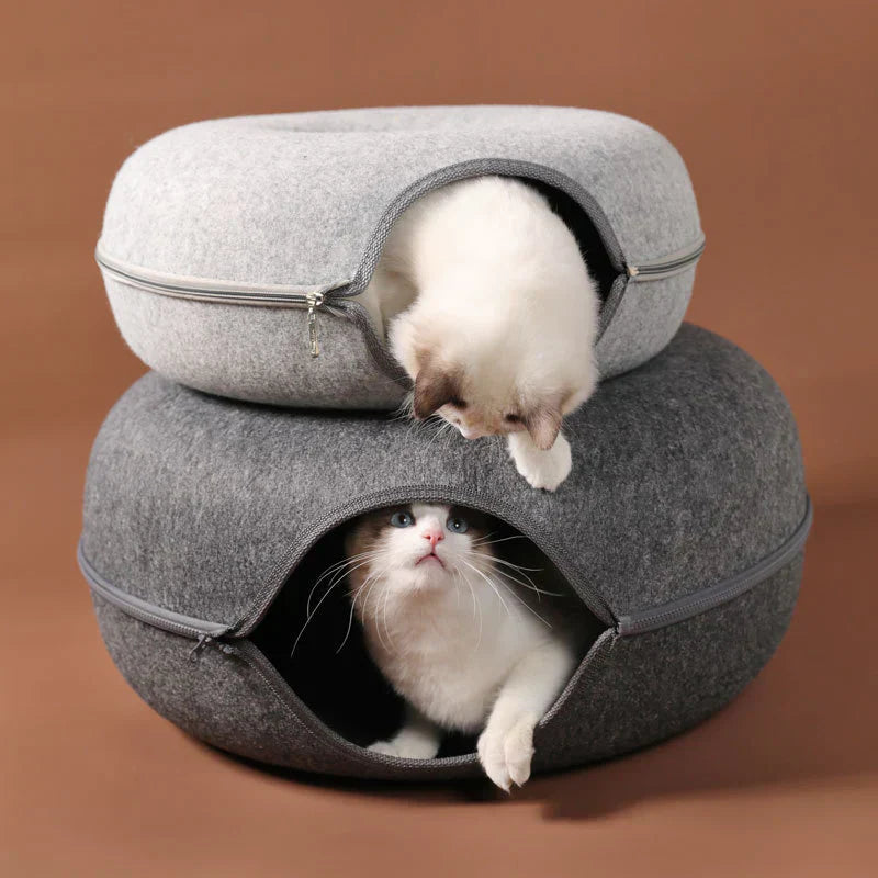 FelisCave | Cozy Durable Felt Cat Tunnel Bed for Multiple Cats 3