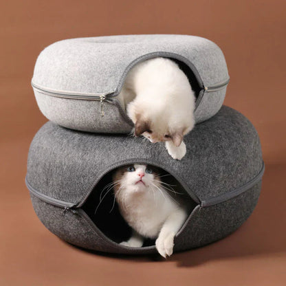 FelisCave | Cozy Durable Felt Cat Tunnel Bed for Multiple Cats 3
