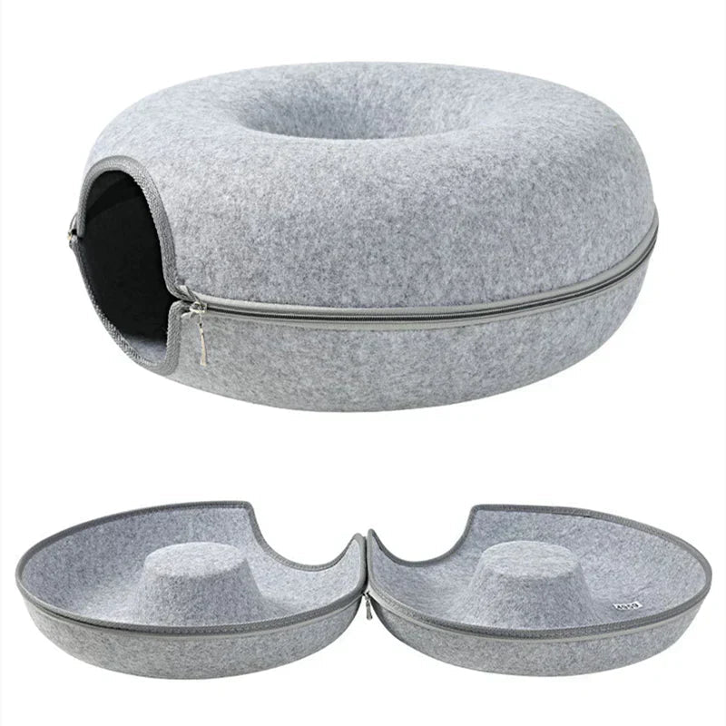 FelisCave | Cozy Durable Felt Cat Tunnel Bed for Multiple Cats 6