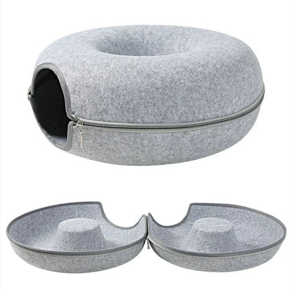 FelisCave | Cozy Durable Felt Cat Tunnel Bed for Multiple Cats 6