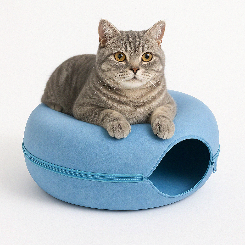 FelisCave | Cozy Durable Felt Cat Tunnel Bed for Multiple Cats 9