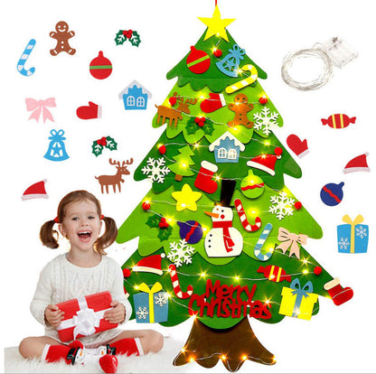 FeltJoy | Creative Interactive Christmas Decoration Wall Tree with Lights 1