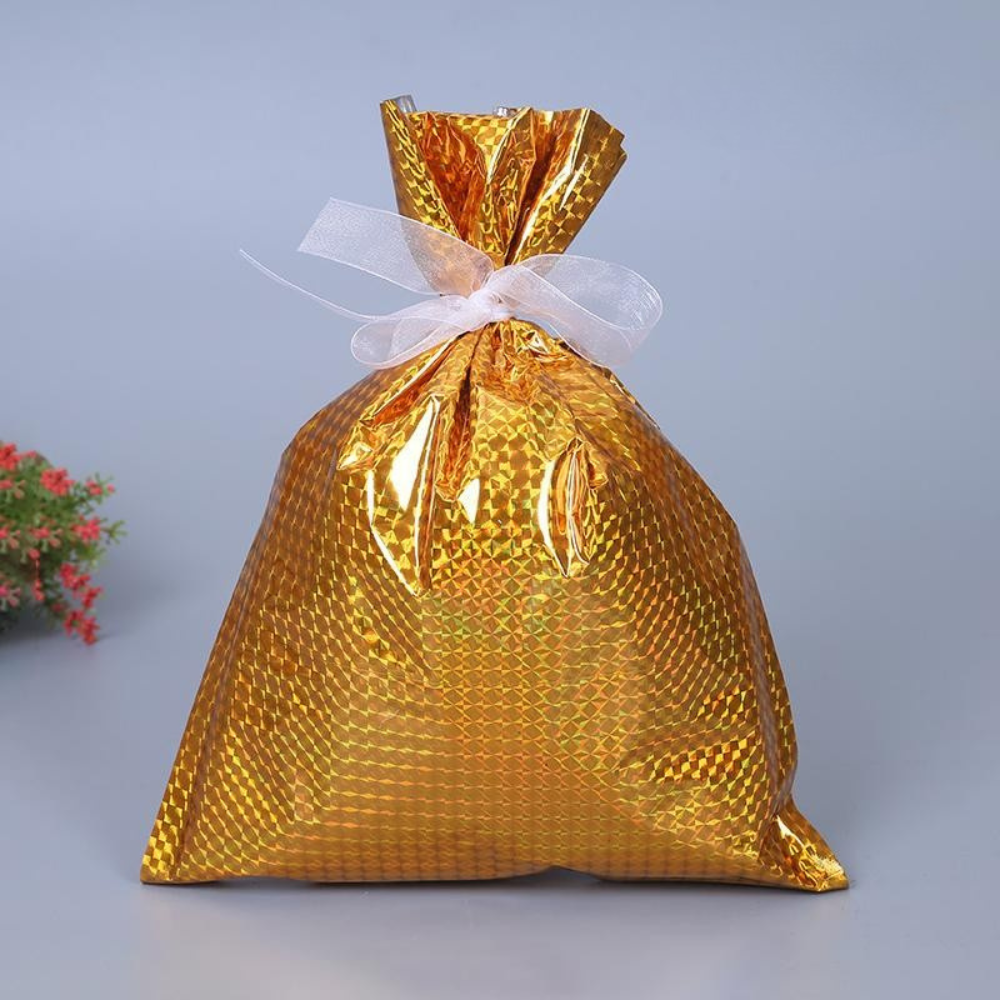 FestiWrap | Vibrant Reusable Foil Christmas Gift Bags Set for Easy Wrapping 5