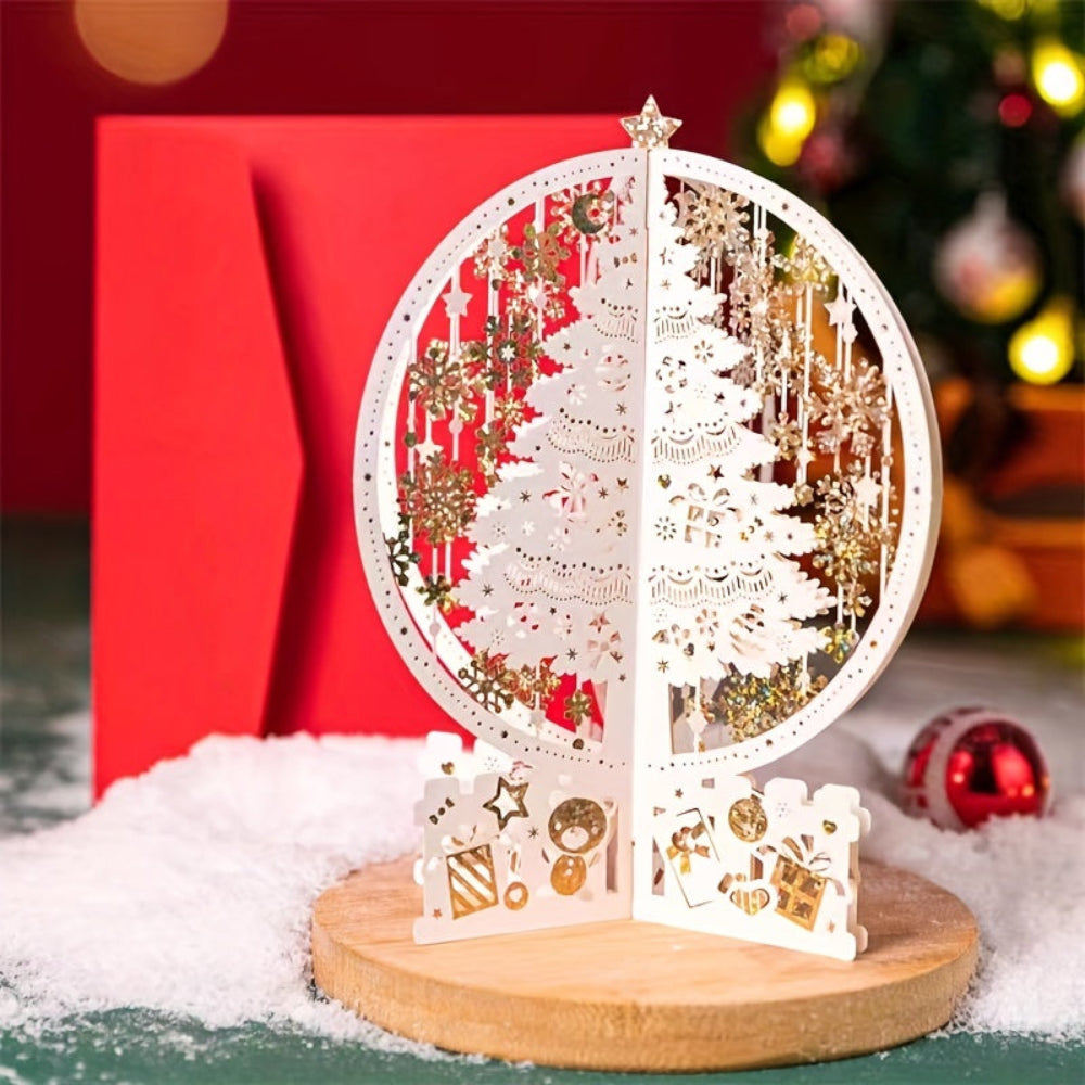 FestivaTree | Elegant 3D Pop-Up Holiday Card with Stunning Tree Display 0