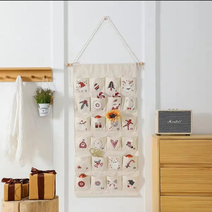 FestiveCanvas | Colorful Interactive Hanging Advent Calendar with 24 Pockets 5
