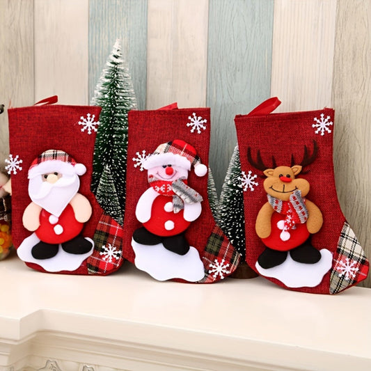 FestiveCharm | Delightful Red Christmas Stockings Set for Holiday Decor 0