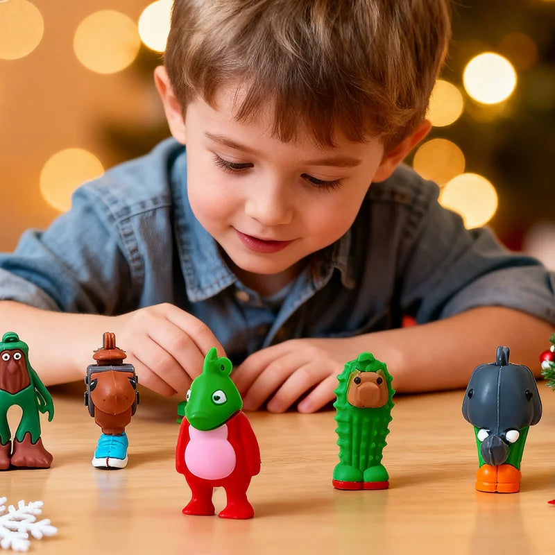 FestiveJoy | Colorful Unique Plastic Advent Calendar with Figurines 3