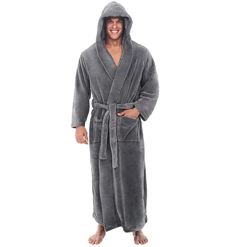 FlannelLux | Soft Cozy Hooded Mens Dressing Gown for Ultimate Comfort 0