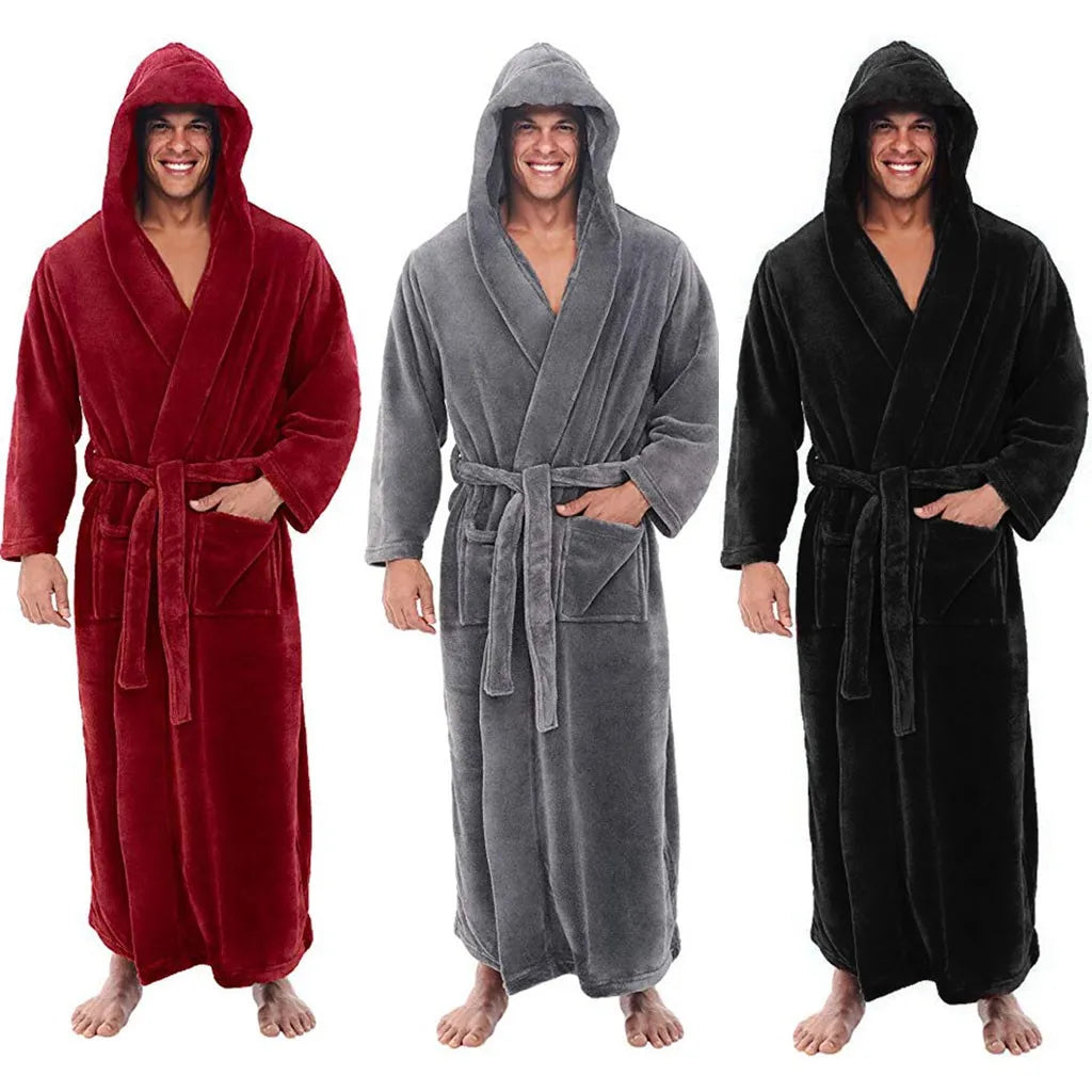 FlannelLux | Soft Cozy Hooded Mens Dressing Gown for Ultimate Comfort 1