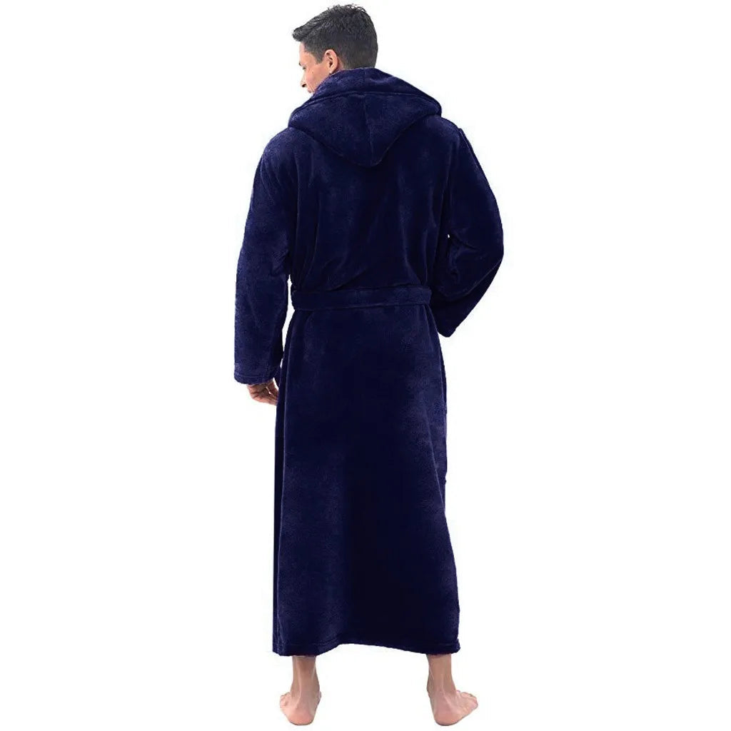 FlannelLux | Soft Cozy Hooded Mens Dressing Gown for Ultimate Comfort 2