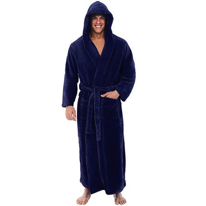 FlannelLux | Soft Cozy Hooded Mens Dressing Gown for Ultimate Comfort 4