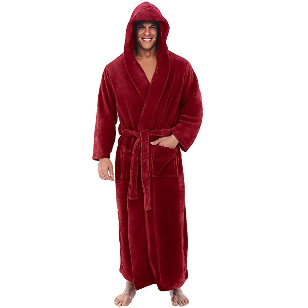 FlannelLux | Soft Cozy Hooded Mens Dressing Gown for Ultimate Comfort 5