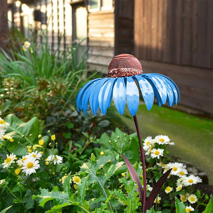 FloraBloom | Elegant Decorative Metal Flower Bird Feeder for Outdoor Gardens 4