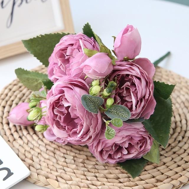 FloraGem | Elegant Vibrant Non-Woven Peony Flower Arrangement 3