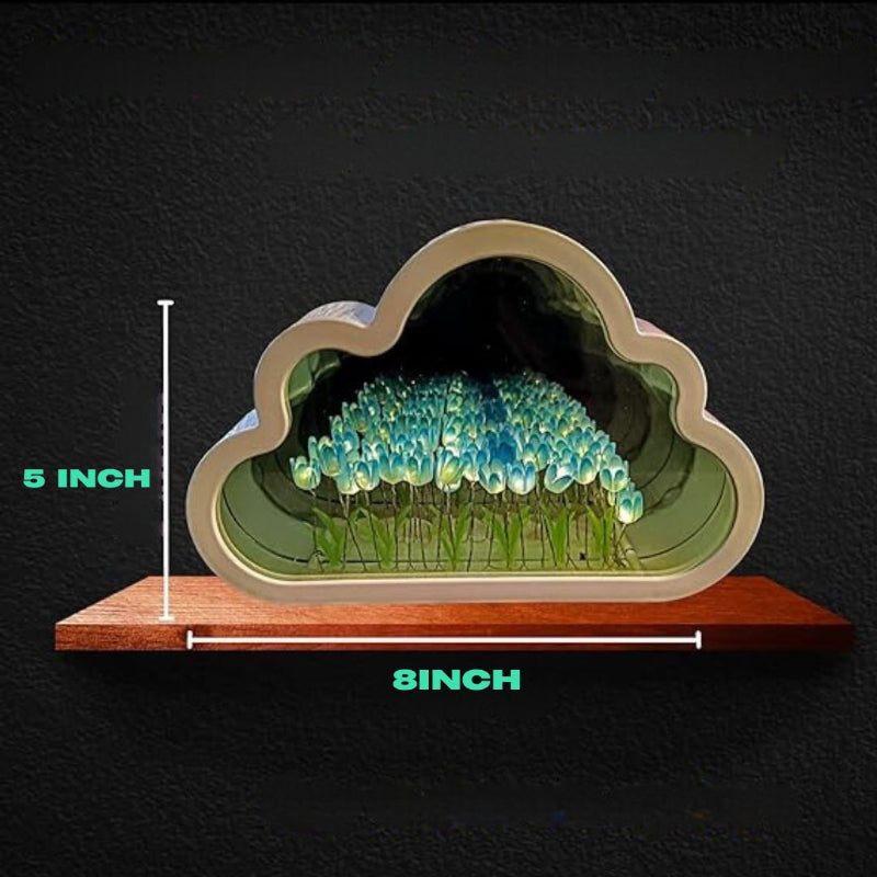 FloraGlow | Elegant Compact LED Floral Infinity Mirror Table Lamp 5