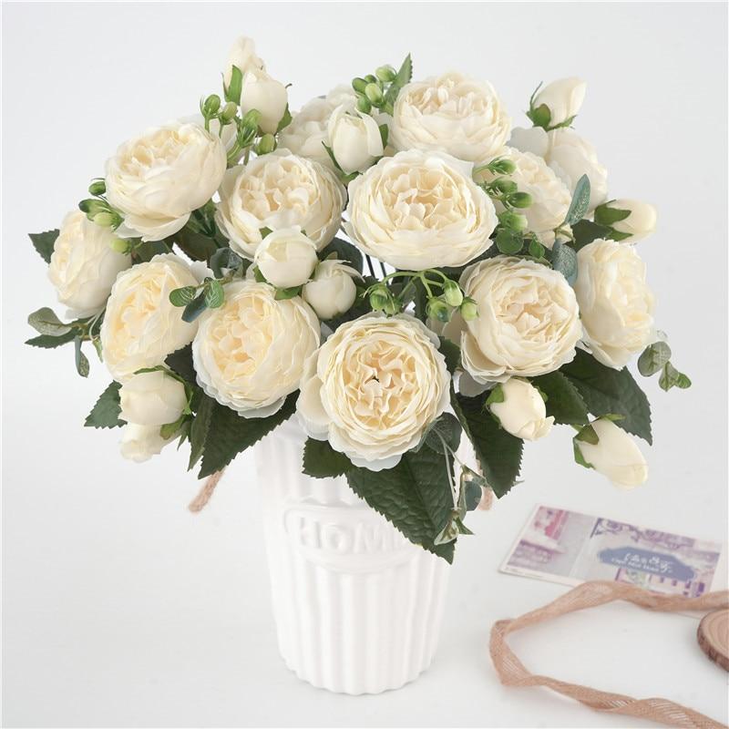 FloralVista | Elegant Vibrant Artificial Peony Bouquet for Home Décor 1