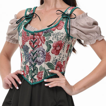 Floral corset with lacing – U-back | Romantic top with a floral touch 2