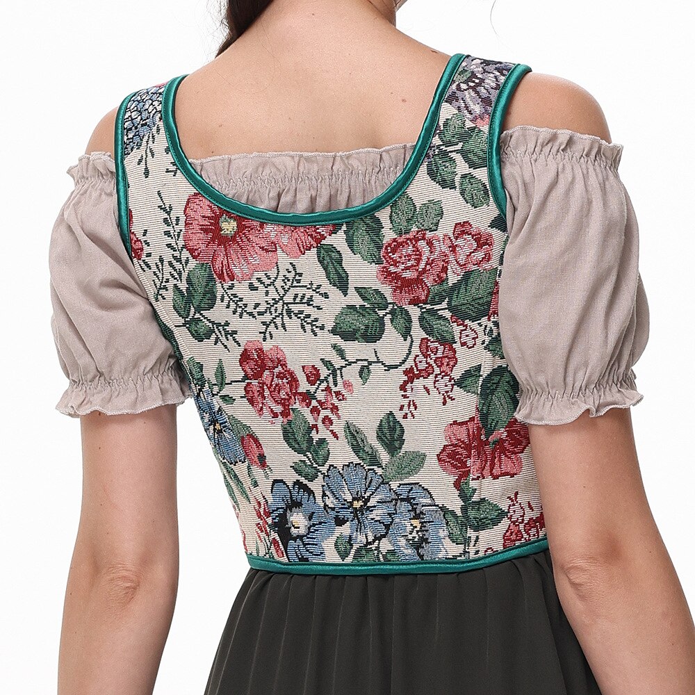 Floral corset with lacing – U-back | Romantic top with a floral touch 4