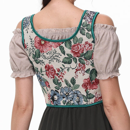 Floral corset with lacing – U-back | Romantic top with a floral touch 4