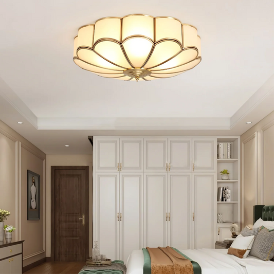 Flower-shaped glass ceiling lamp 0