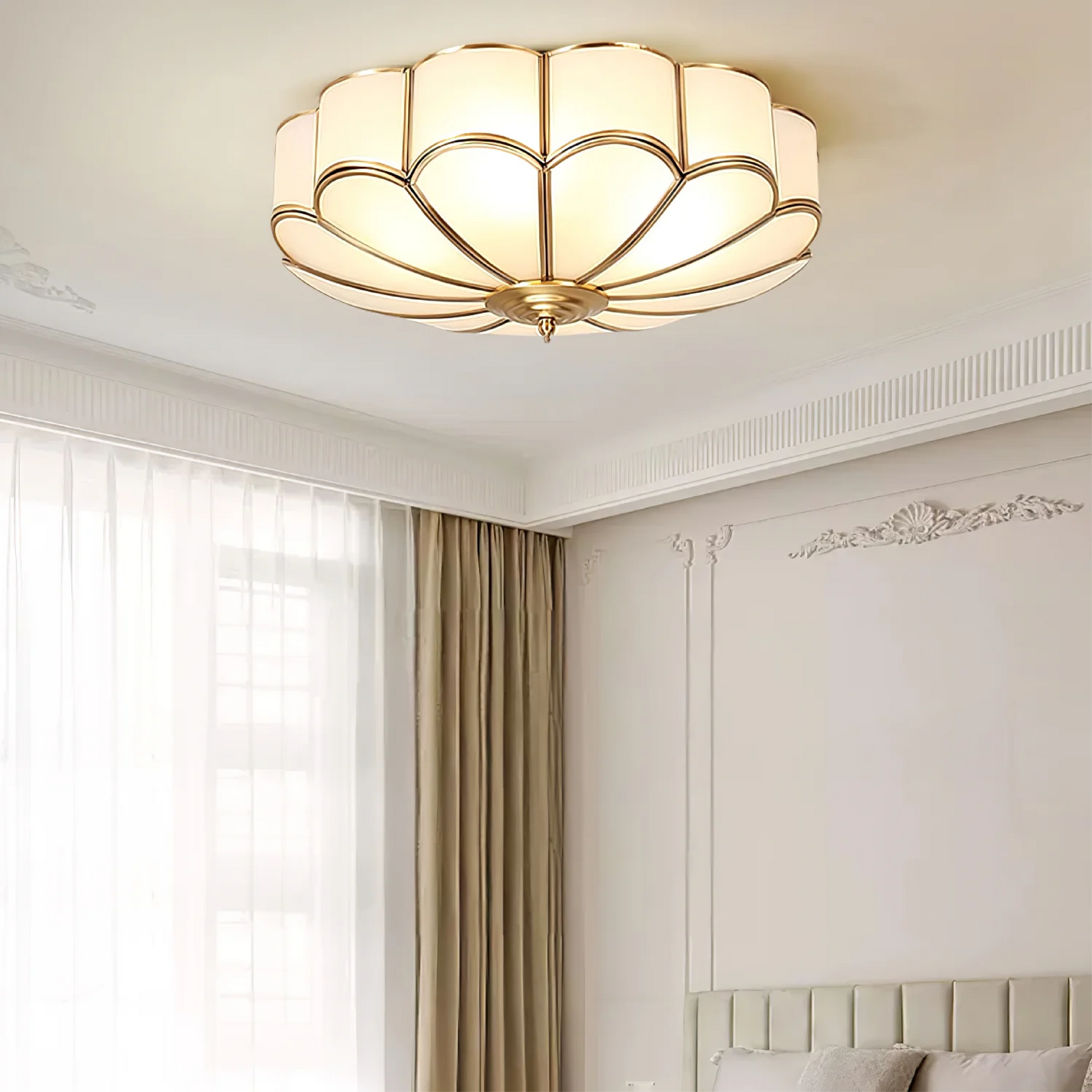 Flower-shaped glass ceiling lamp 4