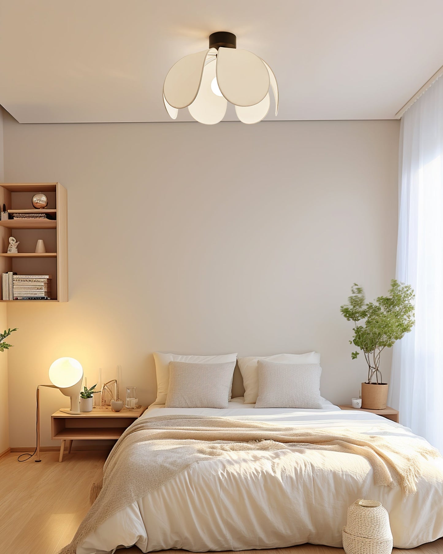 BloomLuxe - Deckenleuchte mit eleganten Stoffblüten und warmem Lichtschein