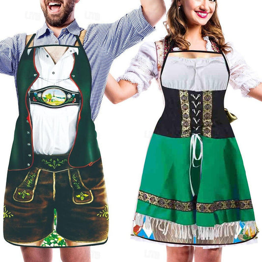 Funny Oktoberfest aprons – traditional costume look | Perfect for couples with a sense of humor 0
