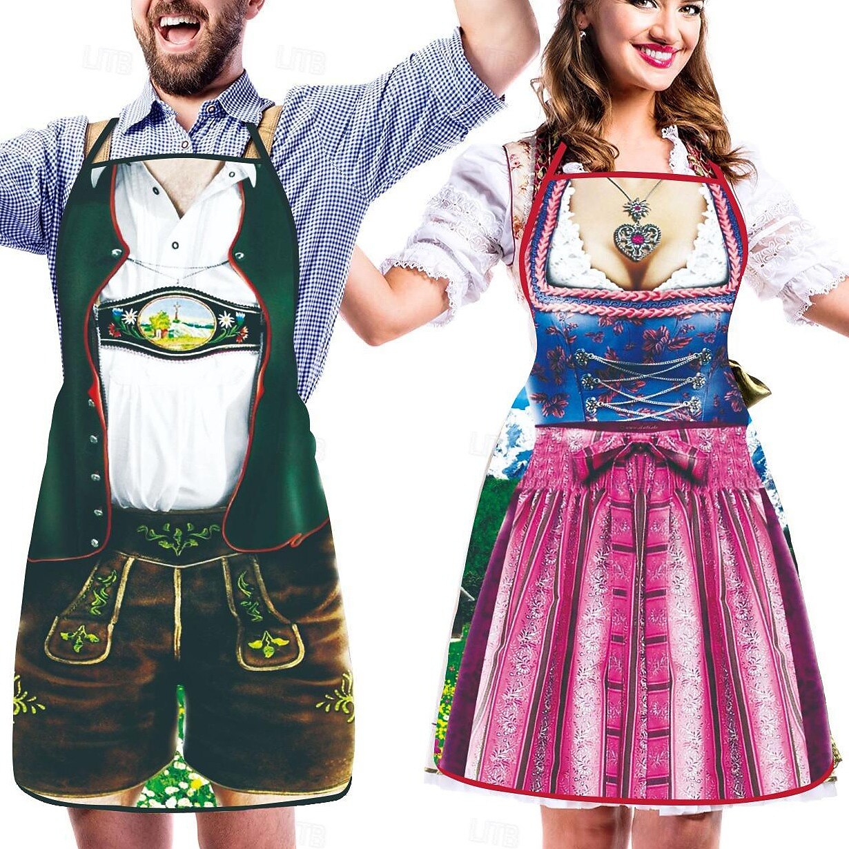 Funny Oktoberfest aprons – traditional costume look | Perfect for couples with a sense of humor 7