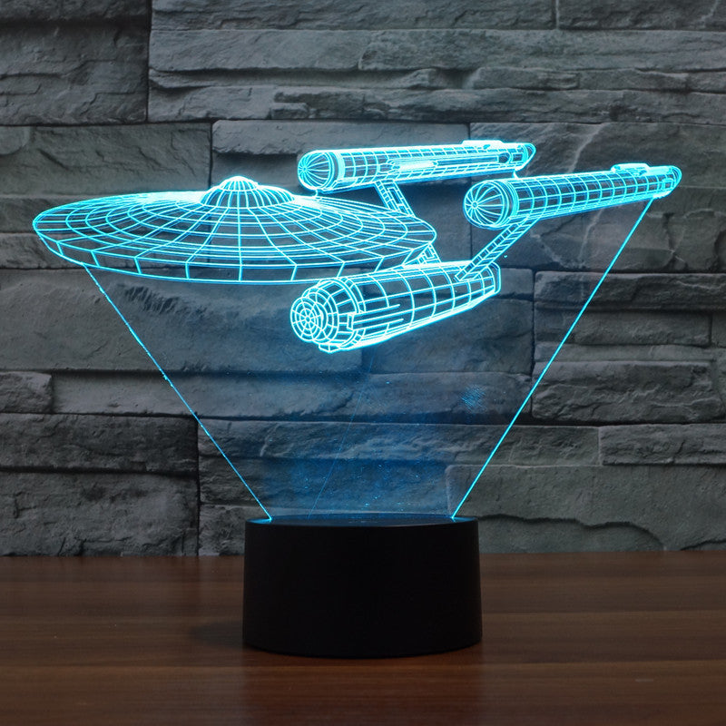 GalacticGlow | Vibrant 3D Starship LED Optical Illusion Lamp 1