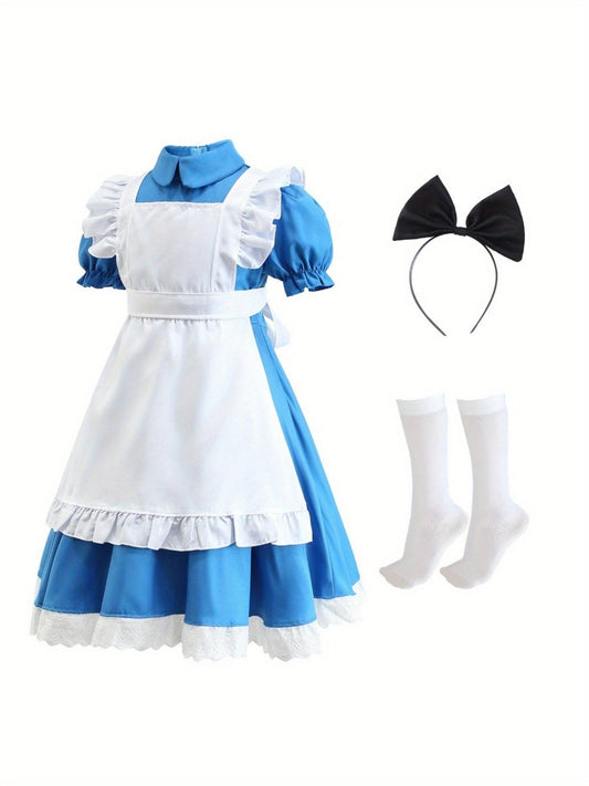 Girls Classic Puff Sleeve Halloween Costume Dress Set | Mini 0