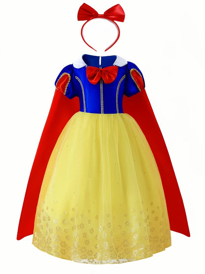 Girls Fairytale Halloween Princess Snow Costume Dress | Maxi 0