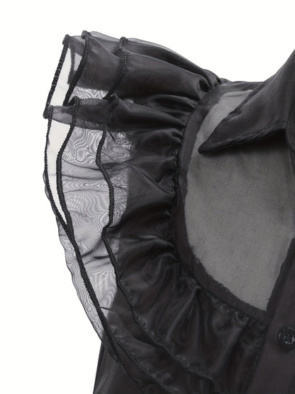 Girls’ Ruffled Gothic Halloween Costume Dress | Tiered Mini 2