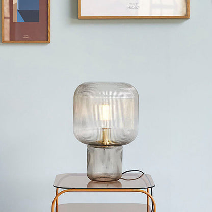 GlimmerOval – Stylish Glass and Metal Table Lamp