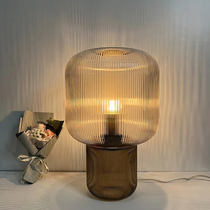 GlimmerOval – Stylish Glass and Metal Table Lamp