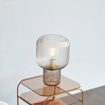 GlimmerOval – Stylish Glass and Metal Table Lamp