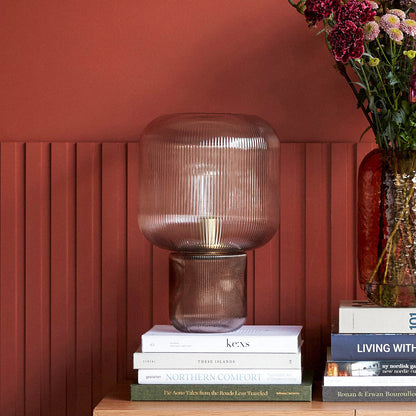 GlimmerOval – Stylish Glass and Metal Table Lamp
