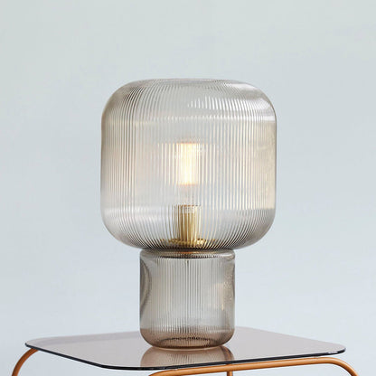 GlimmerOval – Stylish Glass and Metal Table Lamp