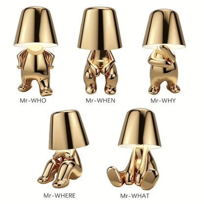 LuxeGlow - Golden Sculpted Table Lamp