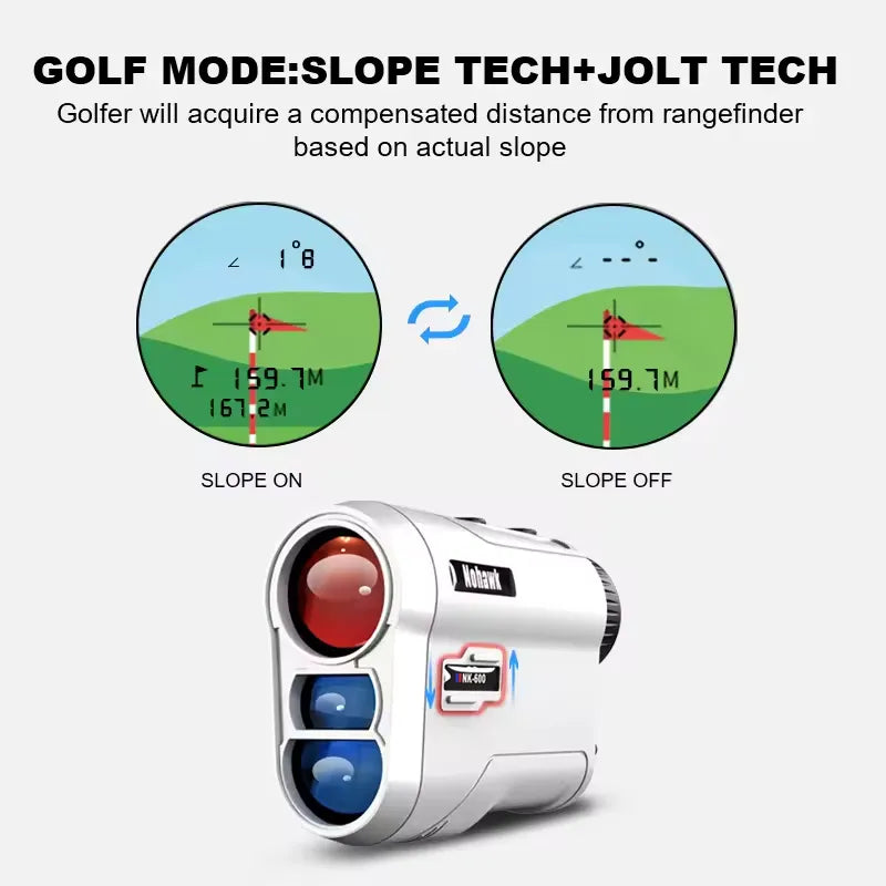 Fortschrittlicher Golf-Entfernungsmesser mit Neigungsausgleich, 914m Reichweite, 6-fache Vergrößerung – Präziser Golf-Entfernungsmesser mit Vibrationsrückmeldung