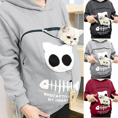 Hug Pouch Sweater for Pet Lovers – Cozy Cotton Design with Removable Lining and Kangaroo Pocket-6